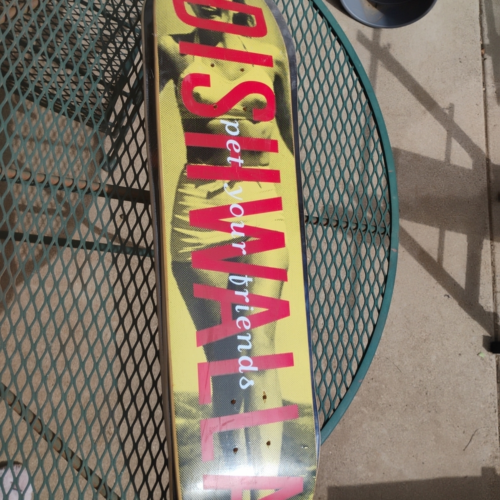 Yellow and Red Skateboard Deck